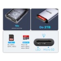 Unitek R1018E01 Czytnik kart 2w1 SD4.0 Micro SD4.0 USB-C USB-A szybki