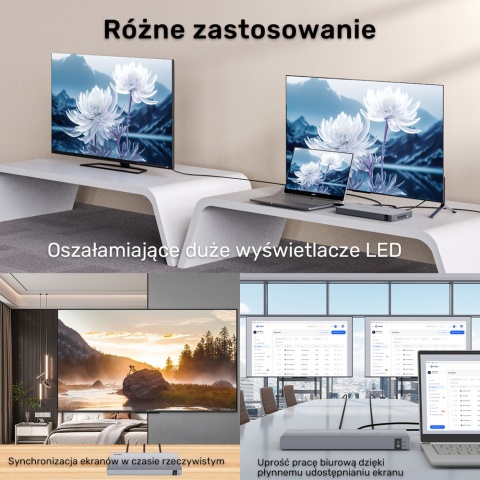 Unitek Rozdzielacz HDMI 4K 1x8 wydajny do wielu ekranów