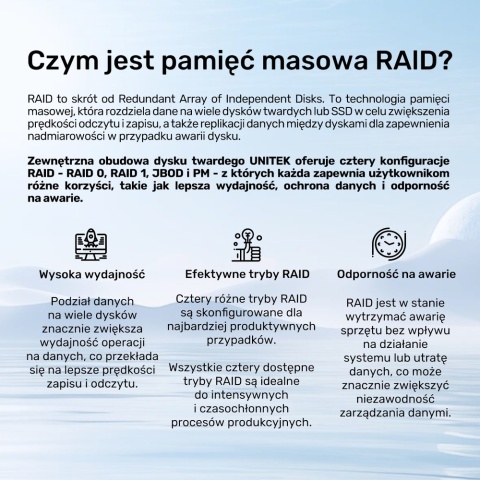 Unitek S1308B01 Obudowa RAID 2.5 3.5 USB C 5Gbps 40TB