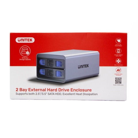 Unitek S1308B01 Obudowa RAID 2.5 3.5 USB C 5Gbps 40TB