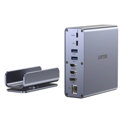 Unitek Stacja dokująca D1135 DisplayLink 3x4K USB-C 100W wydajna kompaktowa