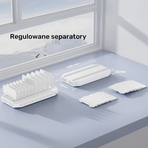 Unitek Stacja ładująca 10xUSB 2.4A 60W biała szybka organizacja