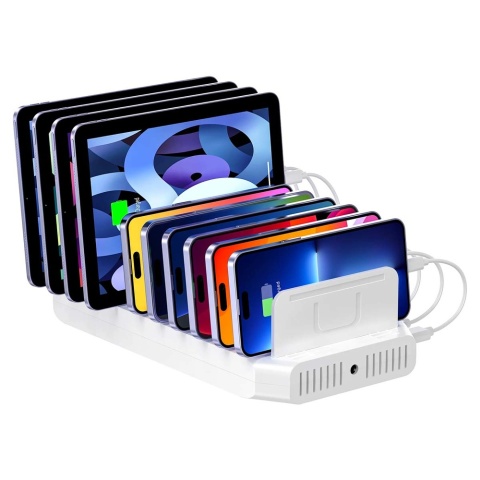 Unitek Stacja ładująca 10xUSB 2.4A 60W biała szybka organizacja