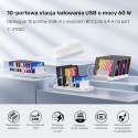 Unitek Stacja ładująca 10xUSB 2.4A 60W biała szybka organizacja