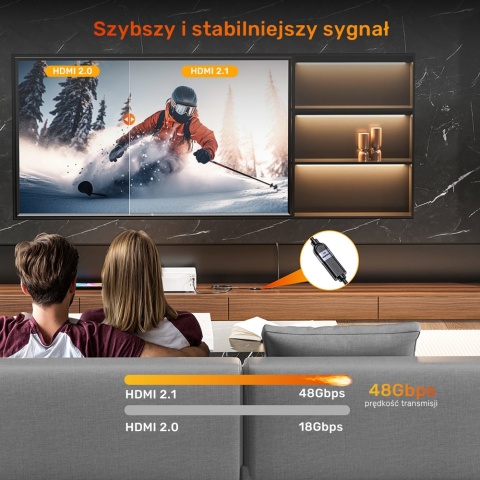 Unitek Ultra Stream 8K wydajny przedłużacz HDMI 1M 48Gbps HDMI 2.1