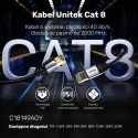 Unitek kabel Ethernet Cat8 1.5m SFTP wydajny szybki 40Gbps