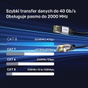 Unitek kabel Ethernet Cat8 1.5m SFTP wydajny szybki 40Gbps
