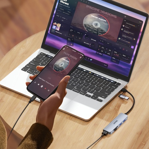 Unitek uHUB P5+ Hub 5w1 USB-C USB-A 5Gbps z czytnikiem SD microSD