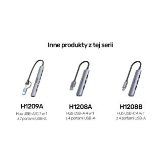 Unitek uHUB S7 Hub 7w1 USB A USB C 5Gbps kompaktowy szary