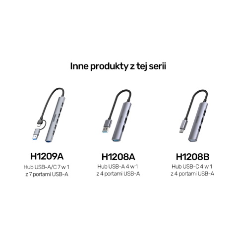 Unitek uHUB S7 Hub 7w1 USB A USB C 5Gbps kompaktowy szary