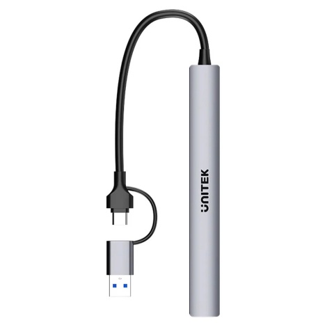 Unitek uHUB S7 Hub 7w1 USB A USB C 5Gbps kompaktowy szary