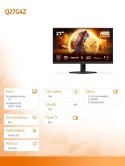 Monitor AOC Q27G4ZR 27 cali QHD 240Hz Fast IPS 1ms HDR400 LED gaming Pivot