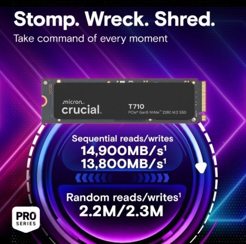 Dysk SSD Crucial T710 2TB M.2 2280 NVMe PCIe 5.0 z radiatorem ultraszybki