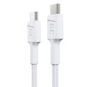 Green Cell Kabel USB-C 30 cm PowerStream PD 60W QC 3.0 biały