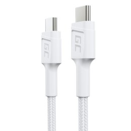 Green Cell Kabel USB-C 30 cm PowerStream PD 60W QC 3.0 biały