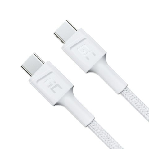 Green Cell Kabel USB-C 30 cm PowerStream PD 60W QC 3.0 biały
