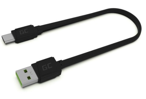 Kabel Green Cell GCmatte USB-C 25cm szybkie ładowanie płaski
