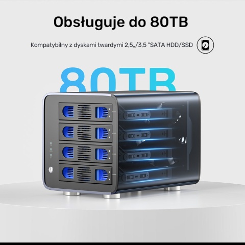 Obudowa Unitek 4-dyskowa RAID 0/1/5/10 80TB USB 3.0 wydajna