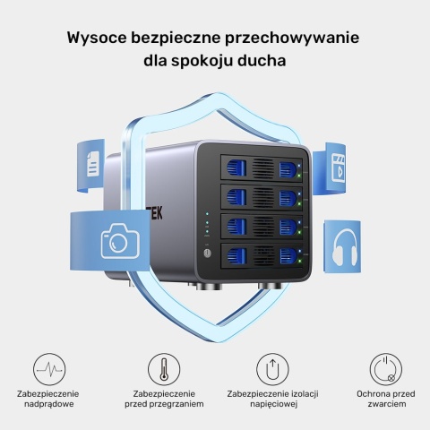 Obudowa Unitek 4-dyskowa RAID 0/1/5/10 80TB USB 3.0 wydajna