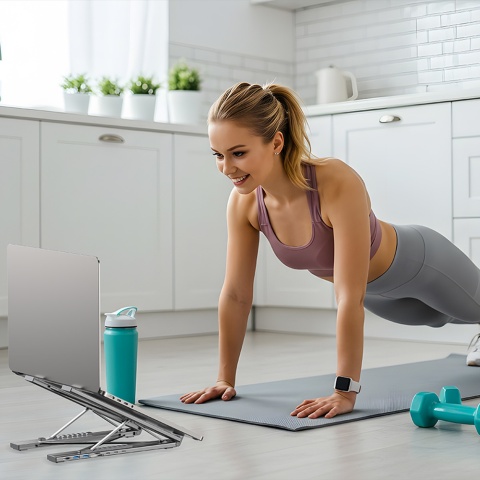 Unitek D1137A Podstawka pod laptopa regulowana składana z hubem HDMI PD 4K