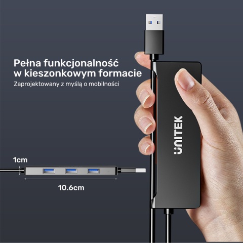 Unitek Hub USB-A 4 porty 5 Gbps