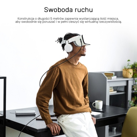 Unitek Kabel VR Link Pro USB C 5Gbps 60W 5m światłowodowy