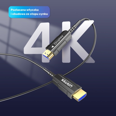 Unitek Kabel optyczny HDMI 2.0 AOC 4K 60Hz 7m cienki lekki do TV monitor
