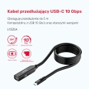 Unitek Kabel przedłużający USB-C 10 Gbps 5m czarny 100W PD aktywny