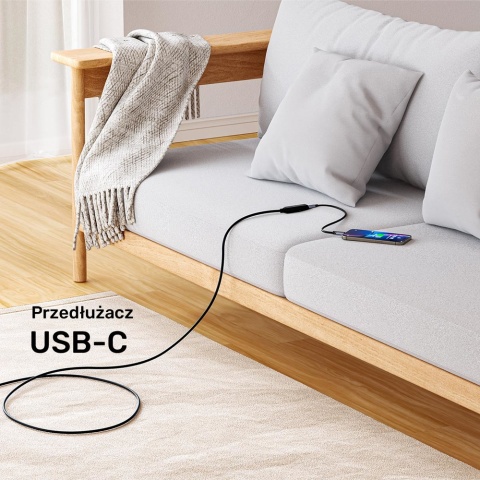 Unitek Kabel przedłużający USB-C 10 Gbps 5m czarny 100W PD aktywny
