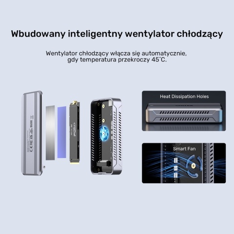 Unitek SolidForce Reefer TurboCool obudowa M.2 NVMe USB4 40Gbps chłodzona