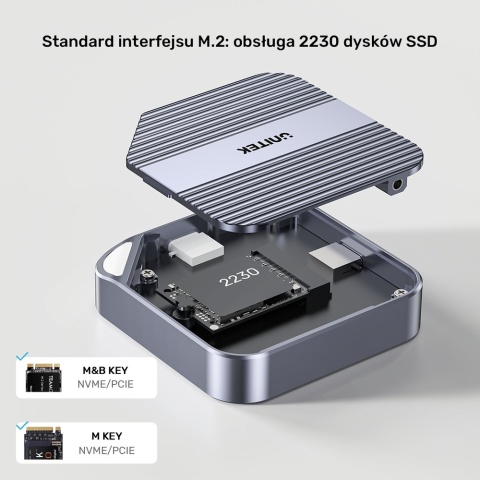 Unitek SolidForce Reefer obudowa magnetyczna M.2 USB-C 10Gbps NVMe SATA