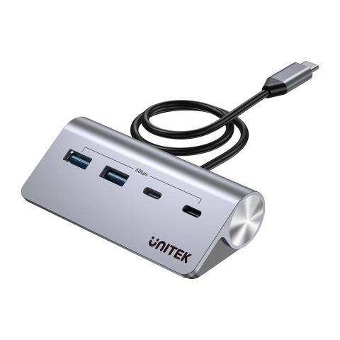 Unitek UHub Q4 Hub USB C USB A 4 porty 5Gbps kompaktowy aluminiowy lekki