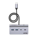 Unitek UHub Q4 Hub USB C USB A 4 porty 5Gbps kompaktowy aluminiowy lekki