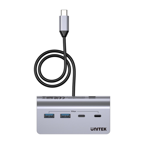 Unitek UHub Q4 Hub USB C USB A 4 porty 5Gbps kompaktowy aluminiowy lekki