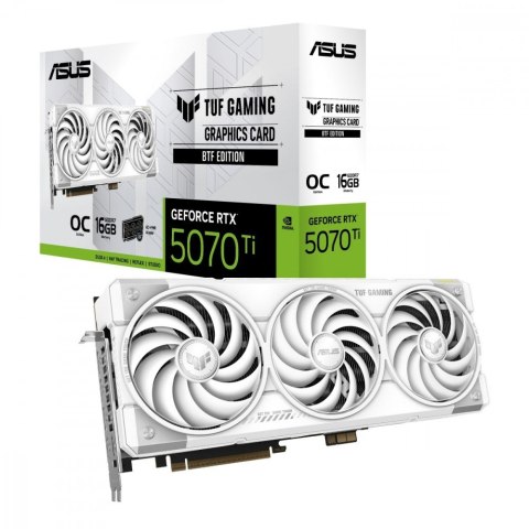 Karta graficzna Asus TUF Gaming RTX 5070 Ti 16GB GDDR7 BTF OC biała 256bit