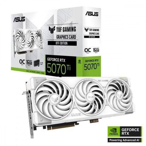 Karta graficzna Asus TUF Gaming RTX 5070 Ti 16GB GDDR7 BTF OC biała 256bit