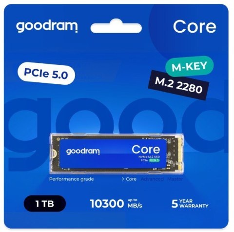 Dysk SSD GOODRAM Core 1TB PCIe 5.0 wydajny nowoczesny M.2
