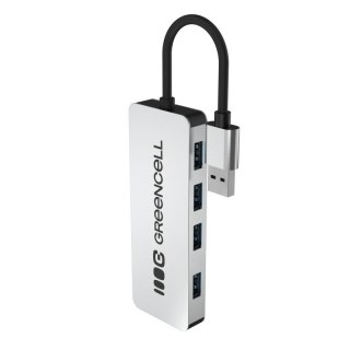 HUB USB-C Green Cell Basic 4x USB 3.0 kompaktowy szybki adapter