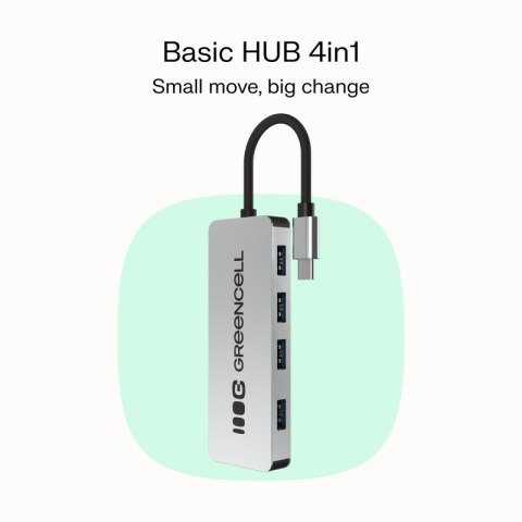 Hub Green Cell USB-C Basic 4x USB-A szybki kompaktowy adapter