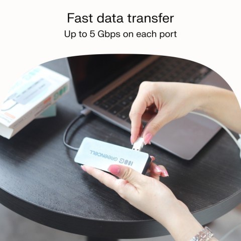 Hub Green Cell USB-C Basic 4x USB-A szybki kompaktowy adapter