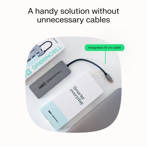 Hub Green Cell USB-C Basic 4x USB-A szybki kompaktowy adapter