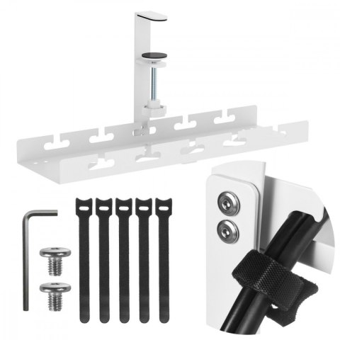 Organizer kabli Maclean MC-105W biały montaż pod biurko funkcjonalny