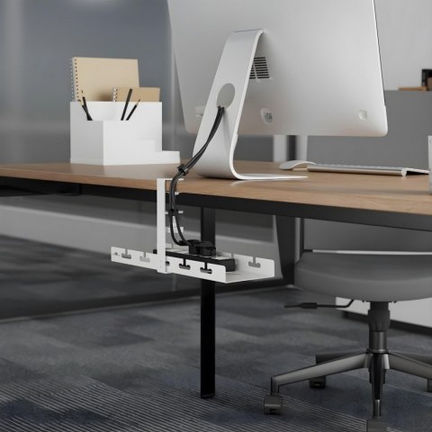 Organizer kabli Maclean MC-105W biały montaż pod biurko funkcjonalny