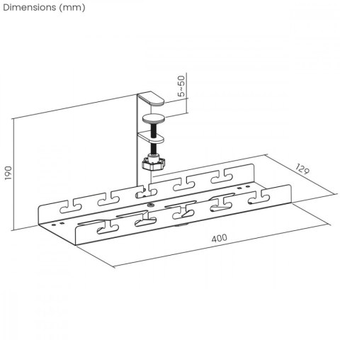 Organizer kabli Maclean MC-105W biały montaż pod biurko funkcjonalny