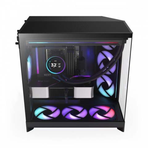 Obudowa NZXT H9 Flow RGB ATX Mid Tower czarna szkło hartowane przewiewna
