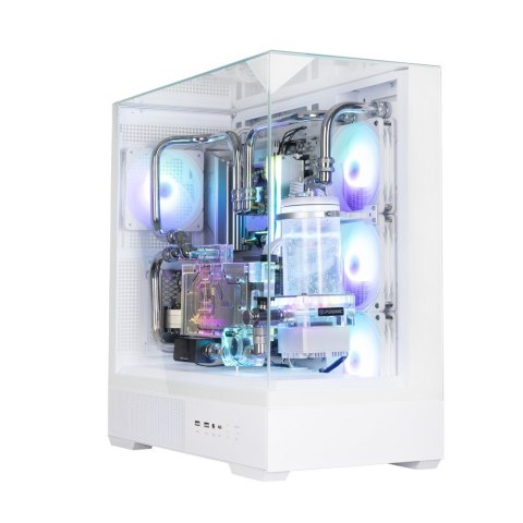Obudowa Zalman P40 Prism Plus biała ARGB trójstronne szkło ATX