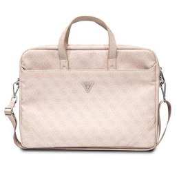 Torba Guess Saffiano 4G 16 cali na laptopa różowa elegancka damska stylowa