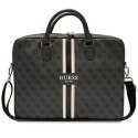 Torba na laptopa Guess 4G Printed Stripes 16 cali czarna elegancka