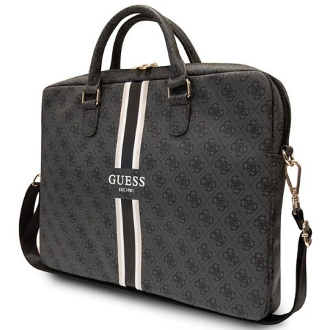 Torba na laptopa Guess 4G Printed Stripes 16 cali czarna elegancka