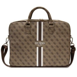 Torba na laptopa Guess 4G Printed Stripes 16 cali brązowa elegancka modna
